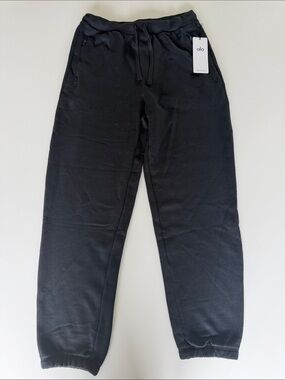 ALO Yoga Men’s Black Elastic-Waist  cotton Joggers